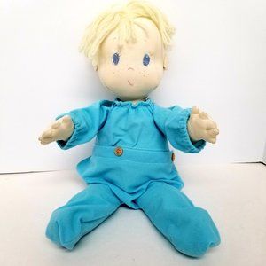 BABY DOLL FABRIC HANDMADE VINTAGE DRESSED IN PAJAMAS 18” LONG